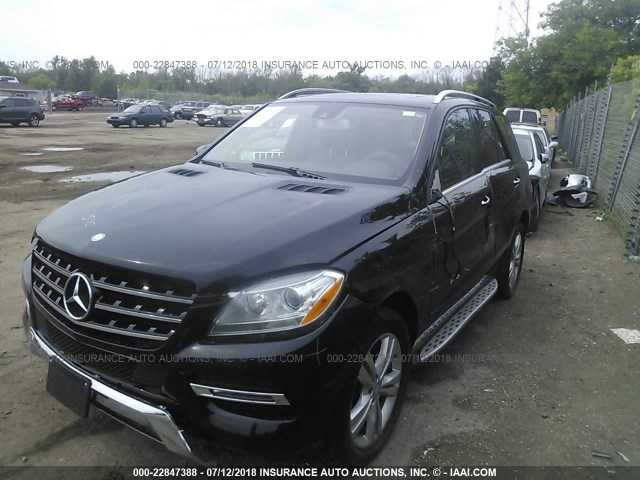 4JGDA5HB0EA439990 - 2014 MERCEDES-BENZ ML 350 4MATIC BLACK photo 2