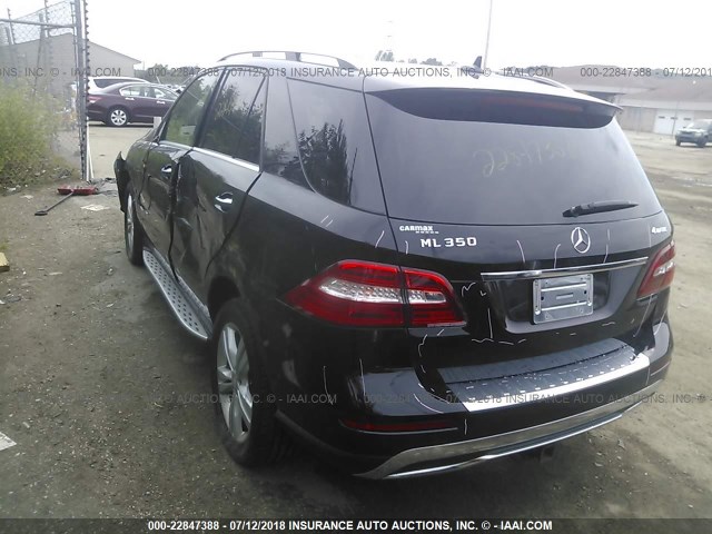 4JGDA5HB0EA439990 - 2014 MERCEDES-BENZ ML 350 4MATIC BLACK photo 3