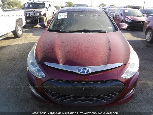 KMHEC4A47CA040723 - 2012 HYUNDAI SONATA HYBRID RED photo 6