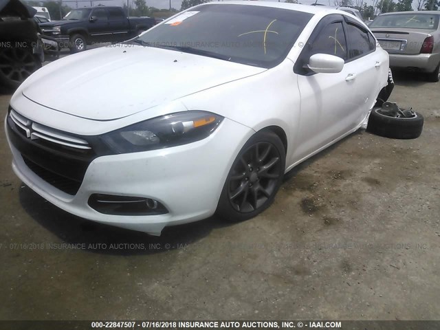 1C3CDFBA7DD122903 - 2013 DODGE DART SXT WHITE photo 2