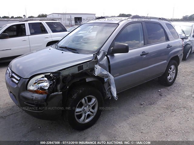 KNDJE723577355561 - 2007 KIA SPORTAGE EX/LX GRAY photo 2