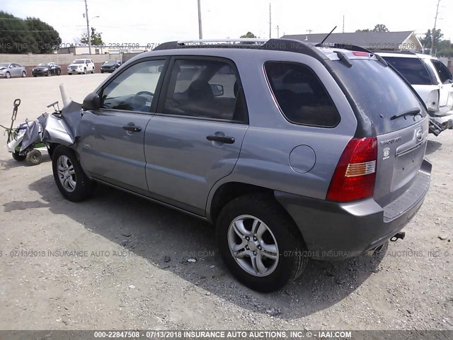 KNDJE723577355561 - 2007 KIA SPORTAGE EX/LX GRAY photo 3