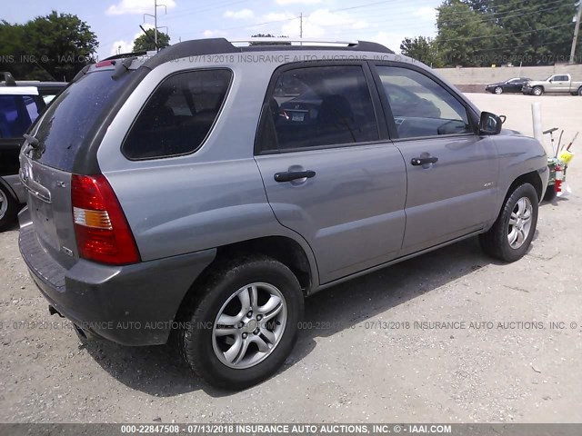 KNDJE723577355561 - 2007 KIA SPORTAGE EX/LX GRAY photo 4