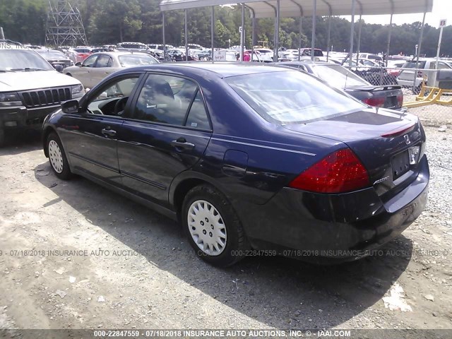 1HGCM56167A117506 - 2007 HONDA ACCORD VALUE BLUE photo 3