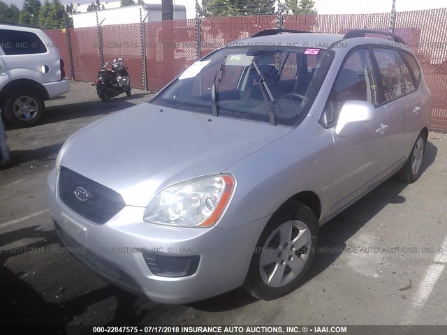 KNAFG528497229370 - 2009 KIA RONDO LX/EX SILVER photo 2