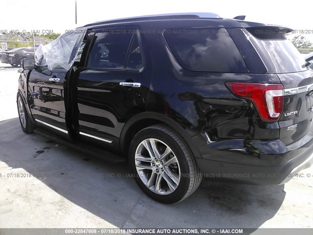 1FM5K7F81HGD62522 - 2017 FORD EXPLORER LIMITED 黑色 照片 3