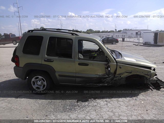 1J4GL48K63W679500 - 2003 JEEP LIBERTY SPORT/FREEDOM GREEN photo 6