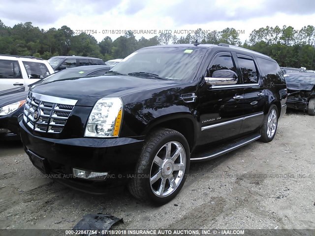 1GYS4HEFXER138201 - 2014 CADILLAC ESCALADE ESV LUXURY BLACK photo 2