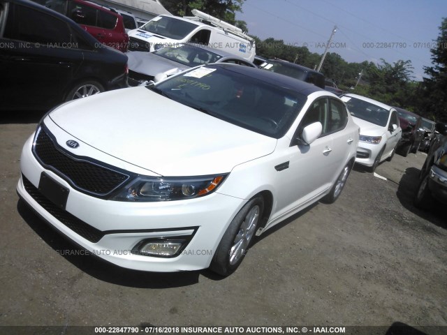 5XXGN4A71EG319884 - 2014 KIA OPTIMA EX WHITE photo 2