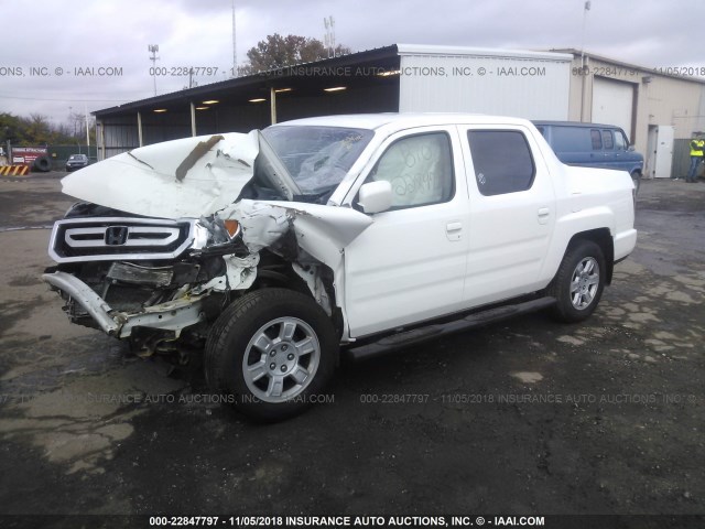 5FPYK1F59BB501096 - 2011 HONDA RIDGELINE RTL WHITE photo 2