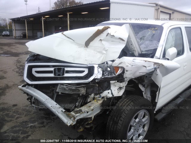 5FPYK1F59BB501096 - 2011 HONDA RIDGELINE RTL WHITE photo 6