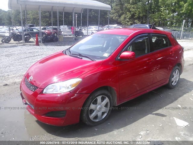 2T1KU40E09C026097 - 2009 TOYOTA COROLLA MATRIX  RED photo 2