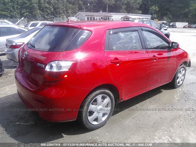 2T1KU40E09C026097 - 2009 TOYOTA COROLLA MATRIX  RED photo 4