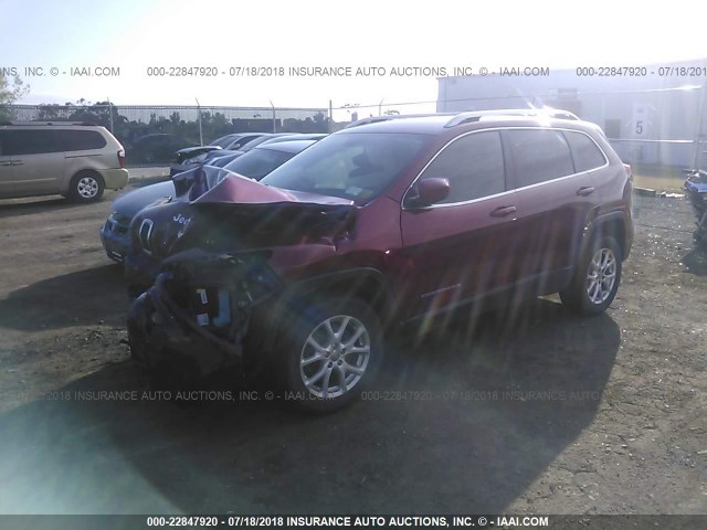 1C4PJMCB6EW141644 - 2014 JEEP CHEROKEE LATITUDE RED photo 2