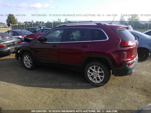 1C4PJMCB6EW141644 - 2014 JEEP CHEROKEE LATITUDE RED photo 3