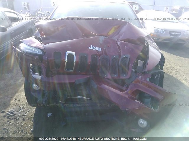 1C4PJMCB6EW141644 - 2014 JEEP CHEROKEE LATITUDE RED photo 6