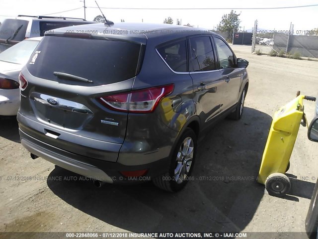 1FMCU0HX6DUA55100 - 2013 FORD ESCAPE SEL GRAY photo 4