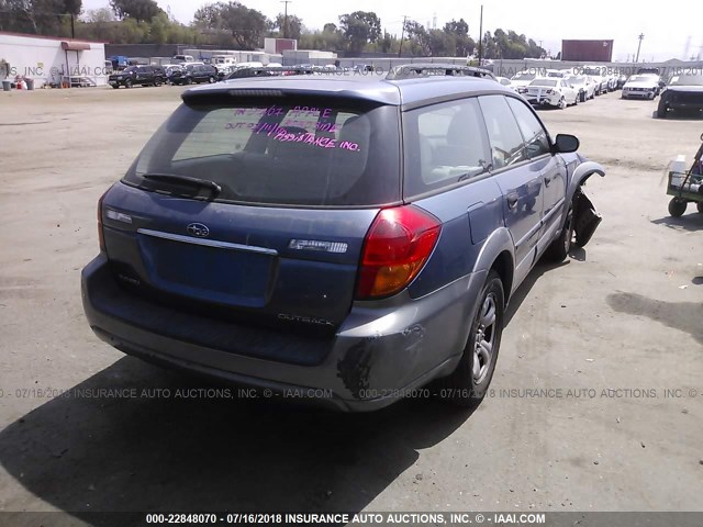 4S4BP61C677341996 - 2007 SUBARU LEGACY OUTBACK 2.5I BLUE photo 4