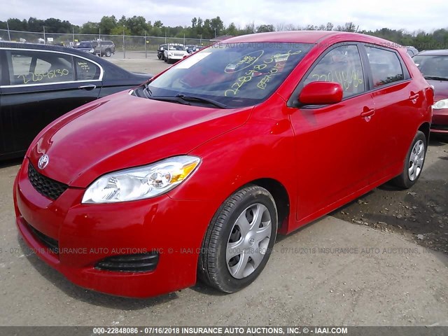 2T1KU40E59C024667 - 2009 TOYOTA COROLLA MATRIX  RED photo 2
