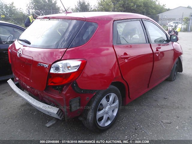 2T1KU40E59C024667 - 2009 TOYOTA COROLLA MATRIX  RED photo 4