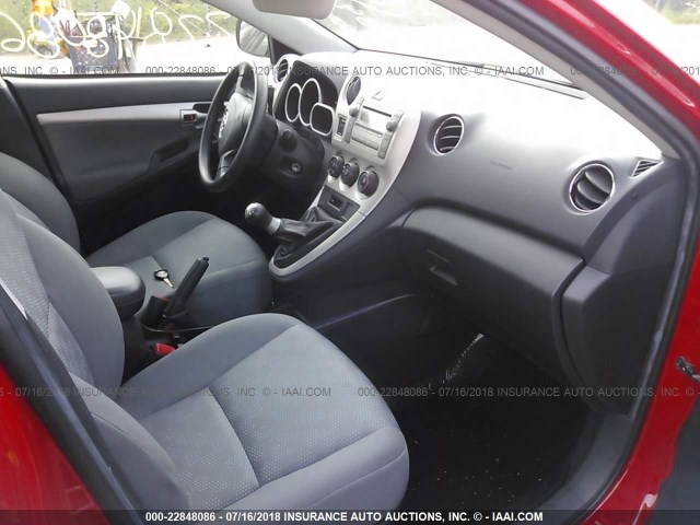 2T1KU40E59C024667 - 2009 TOYOTA COROLLA MATRIX  RED photo 5