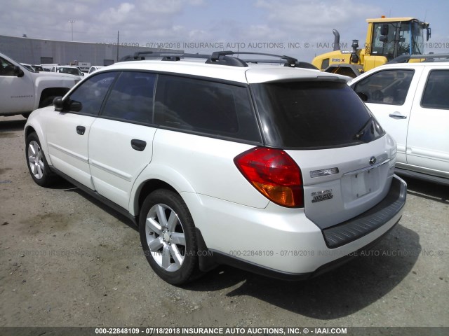 4S4BP61C367334311 - 2006 SUBARU LEGACY OUTBACK 2.5I WHITE photo 3