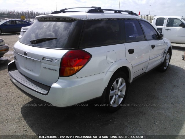 4S4BP61C367334311 - 2006 SUBARU LEGACY OUTBACK 2.5I WHITE photo 4