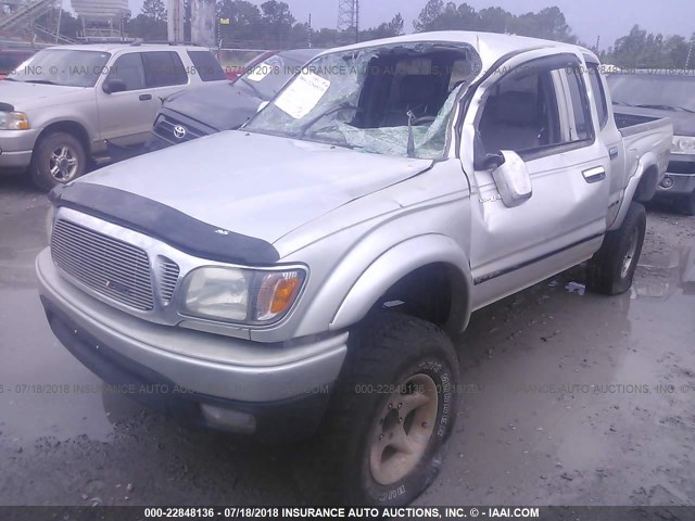 5TEHN72N24Z353092 - 2004 TOYOTA TACOMA DOUBLE CAB ნაცრისფერი ფოტო 2