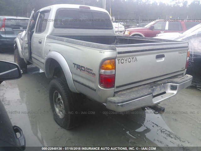 5TEHN72N24Z353092 - 2004 TOYOTA TACOMA DOUBLE CAB ნაცრისფერი ფოტო 3