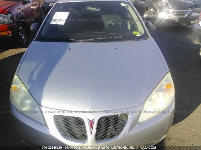 1G2ZG528454129477 - 2005 PONTIAC G6 SILVER photo 6