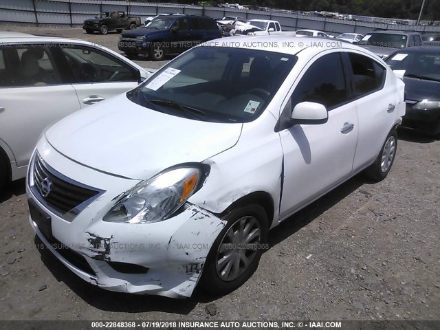 3N1CN7AP6EL800267 - 2014 NISSAN VERSA S/S PLUS/SV/SL WHITE photo 2