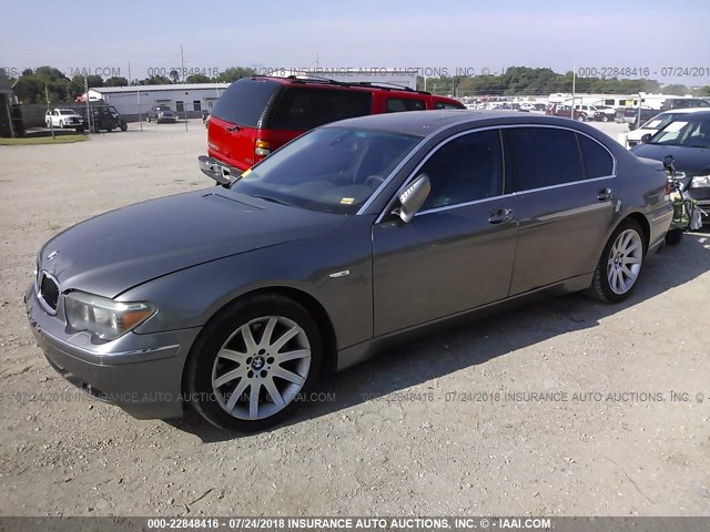 WBAGN63555DS58845 - 2005 BMW 745 LI GRAY photo 2