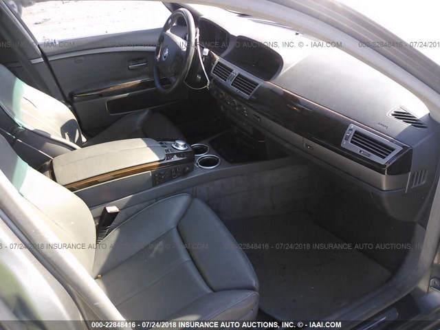 WBAGN63555DS58845 - 2005 BMW 745 LI GRAY photo 5