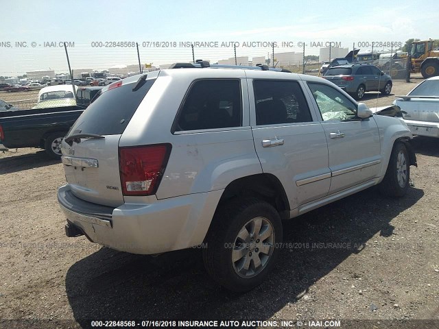 1J8HR68248C142615 - 2008 JEEP GRAND CHEROKEE OVERLAND SILVER photo 4