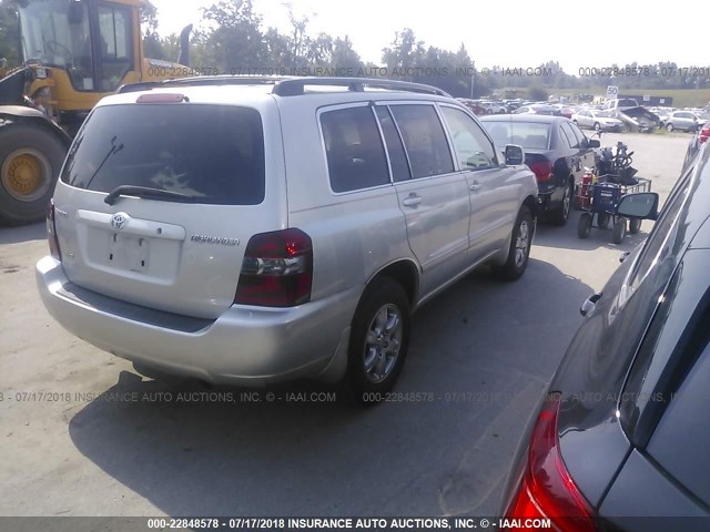 JTEHD21A060043820 - 2006 TOYOTA HIGHLANDER SILVER photo 4