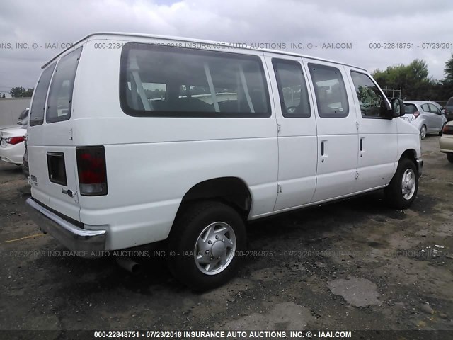 1FBNE3BL2DDA73468 - 2013 FORD ECONOLINE E350 SUPER DUTY WAGON WHITE photo 4