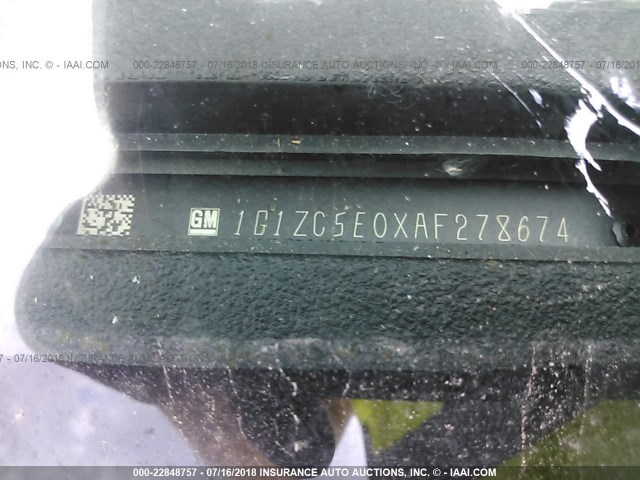 1G1ZC5E0XAF278674 - 2010 CHEVROLET MALIBU 1LT 银色 照片 9