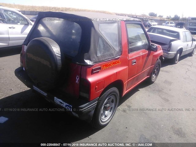 2CNBE18UXP6937250 - 1993 GEO TRACKER RED photo 4