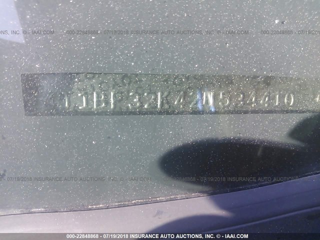 4T1BF32K42U534410 - 2002 TOYOTA CAMRY LE/XLE/SE Mavi foto 9