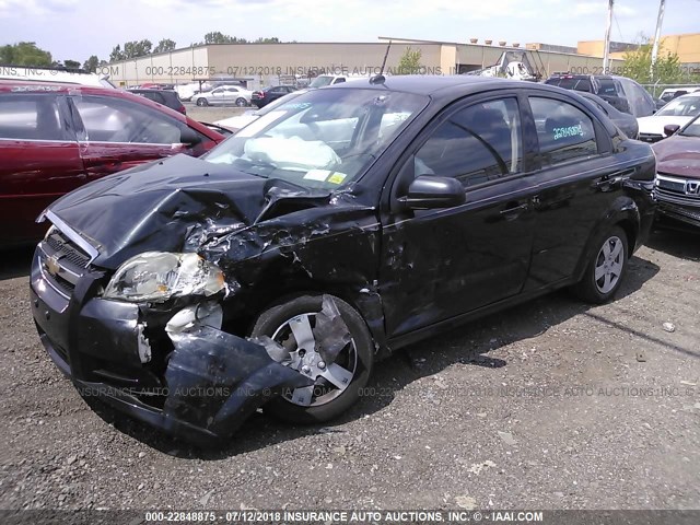 KL1TD56E29B355908 - 2009 CHEVROLET AVEO LS/LT BLACK photo 2