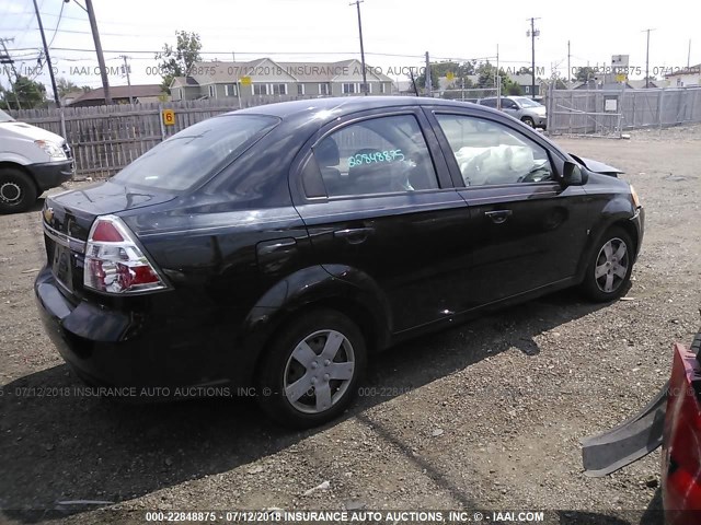 KL1TD56E29B355908 - 2009 CHEVROLET AVEO LS/LT BLACK photo 4