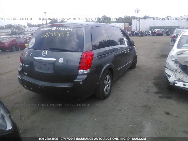 5N1BV28U89N108729 - 2009 NISSAN QUEST S/SE/SL GRAY photo 4