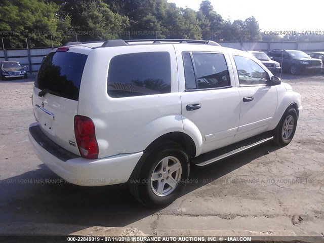 1D4HB48DX4F125900 - 2004 DODGE DURANGO SLT WHITE photo 4