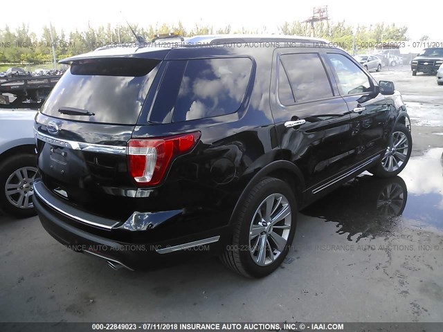 1FM5K7F82JGA28148 - 2018 FORD EXPLORER LIMITED BLACK photo 4