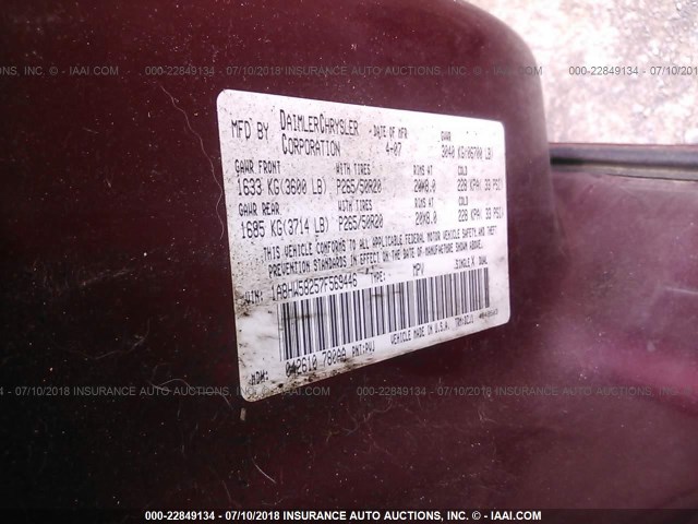1A8HW58257F569446 - 2007 CHRYSLER ASPEN LIMITED BROWN photo 9