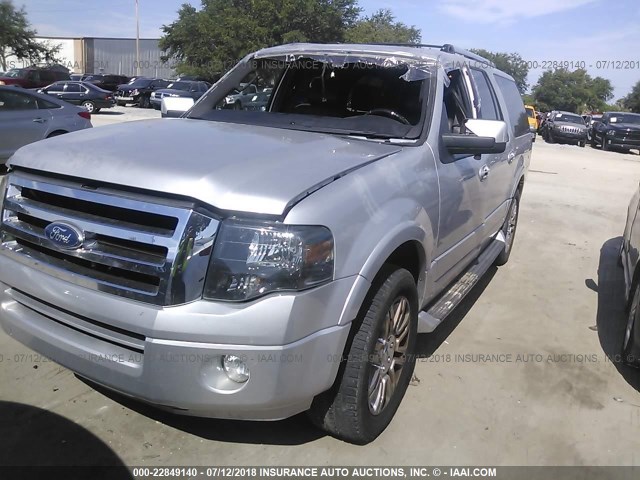 1FMJK1K50BEF18530 - 2011 FORD EXPEDITION EL LIMITED SILVER photo 2