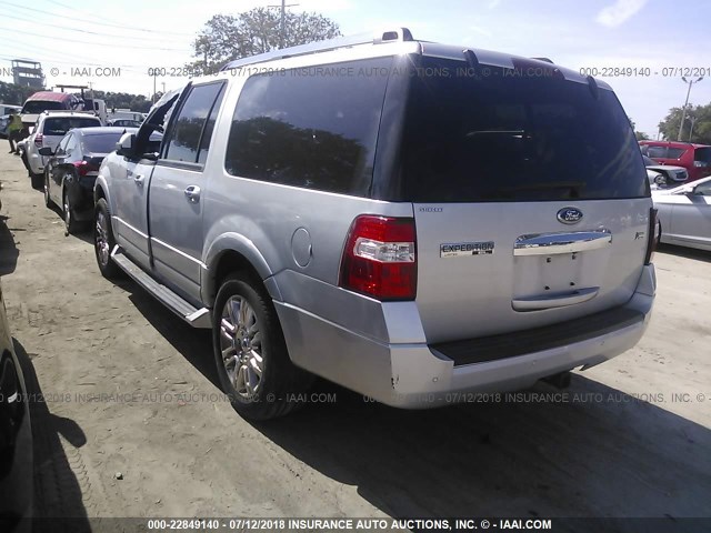 1FMJK1K50BEF18530 - 2011 FORD EXPEDITION EL LIMITED SILVER photo 3