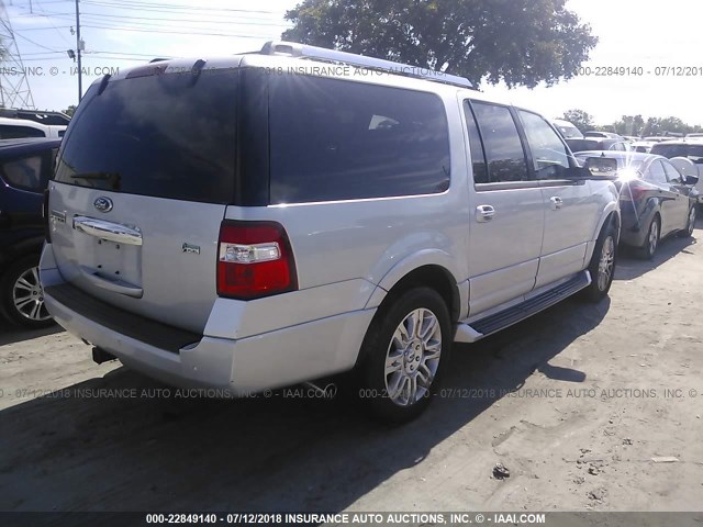 1FMJK1K50BEF18530 - 2011 FORD EXPEDITION EL LIMITED SILVER photo 4