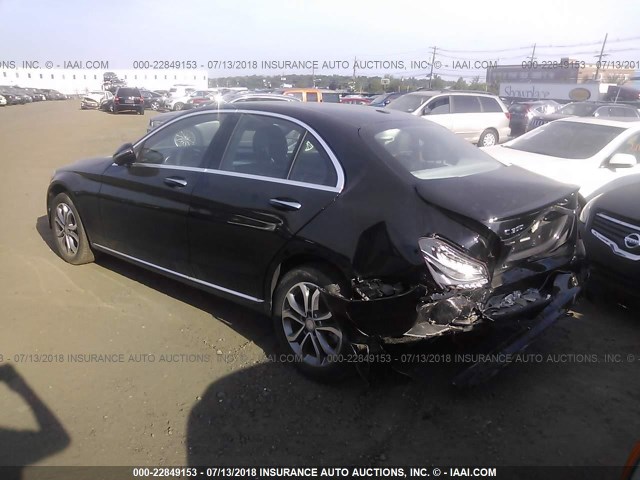 55SWF4KB8GU134747 - 2016 MERCEDES-BENZ C 300 4MATIC BLACK photo 3