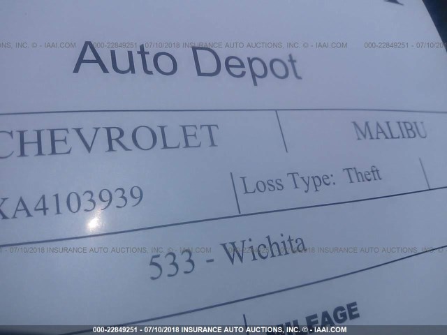 1G1ZA5E0XA4103939 - 2010 CHEVROLET MALIBU LS 黑色 照片 6